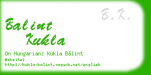 balint kukla business card